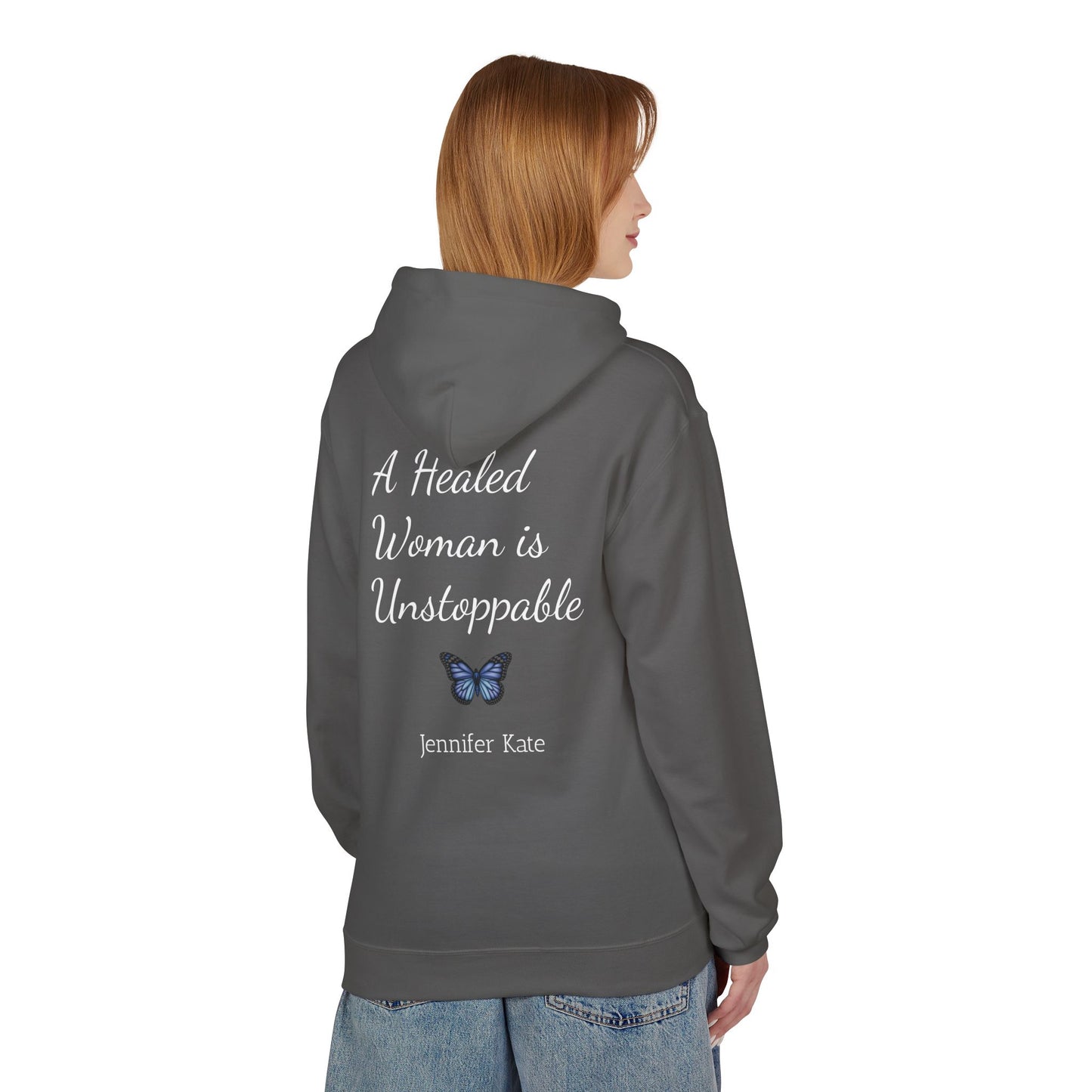 Becoming Me Hoodie — "Healed Women Are Unstoppable" Fleece Pullover