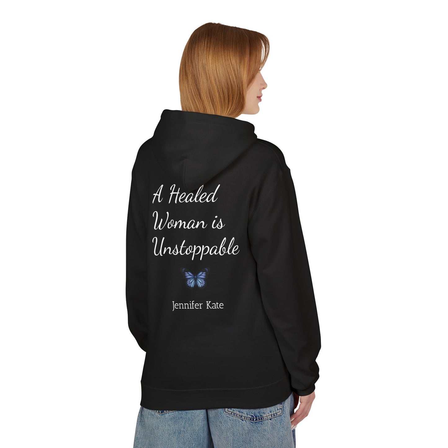 Becoming Me Hoodie — "Healed Women Are Unstoppable" Fleece Pullover